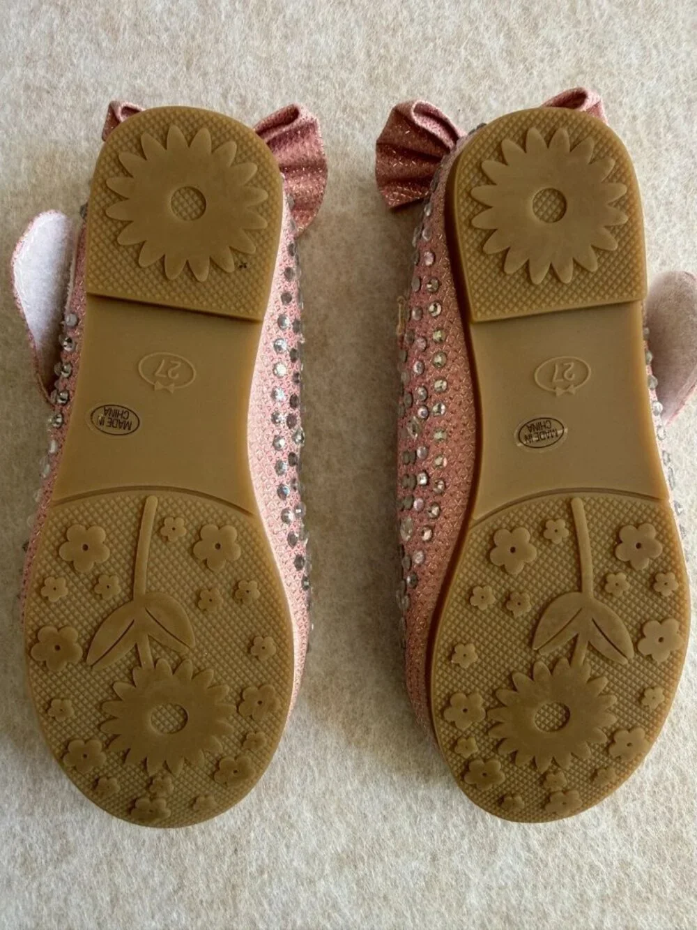 Girls 10.5T Pink Mary Jane Shoes Bow Rhinestone Dress Toddler NWOT